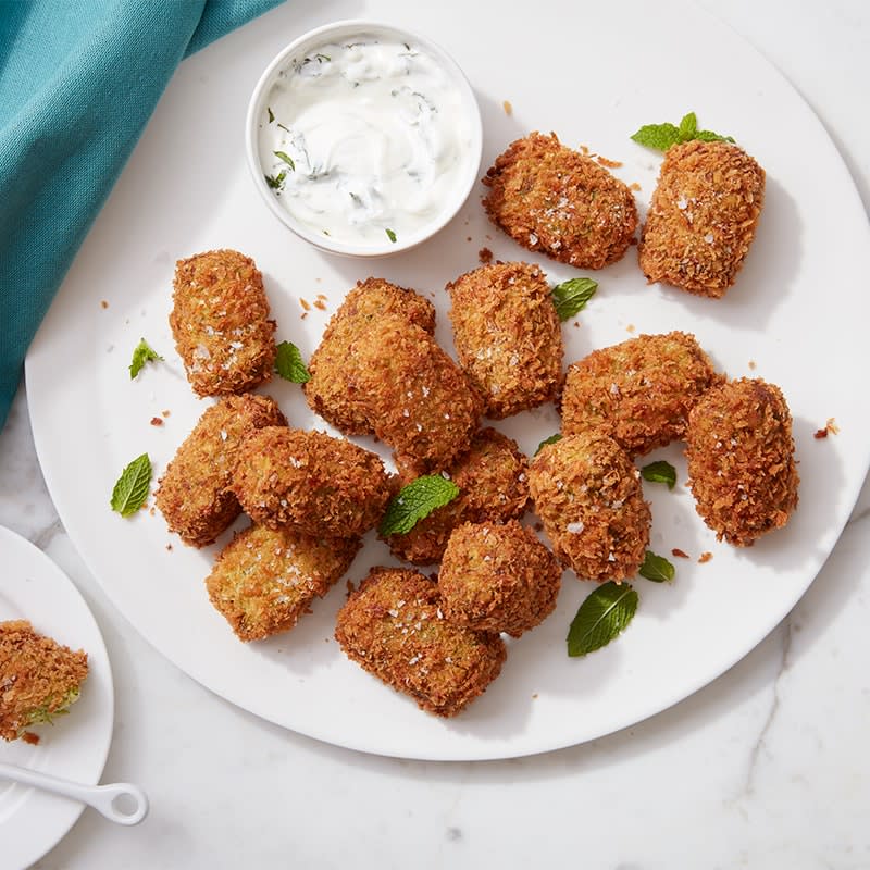 Photo of Air fryer zucchini tots with yoghurt sauce by WW