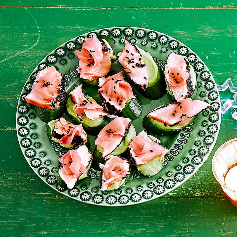 Photo of Seared sesame salmon with wasabi avocado and cucumber by WW