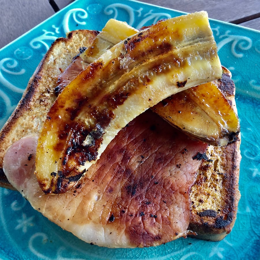 Maple bacon and caramelised banana French toast