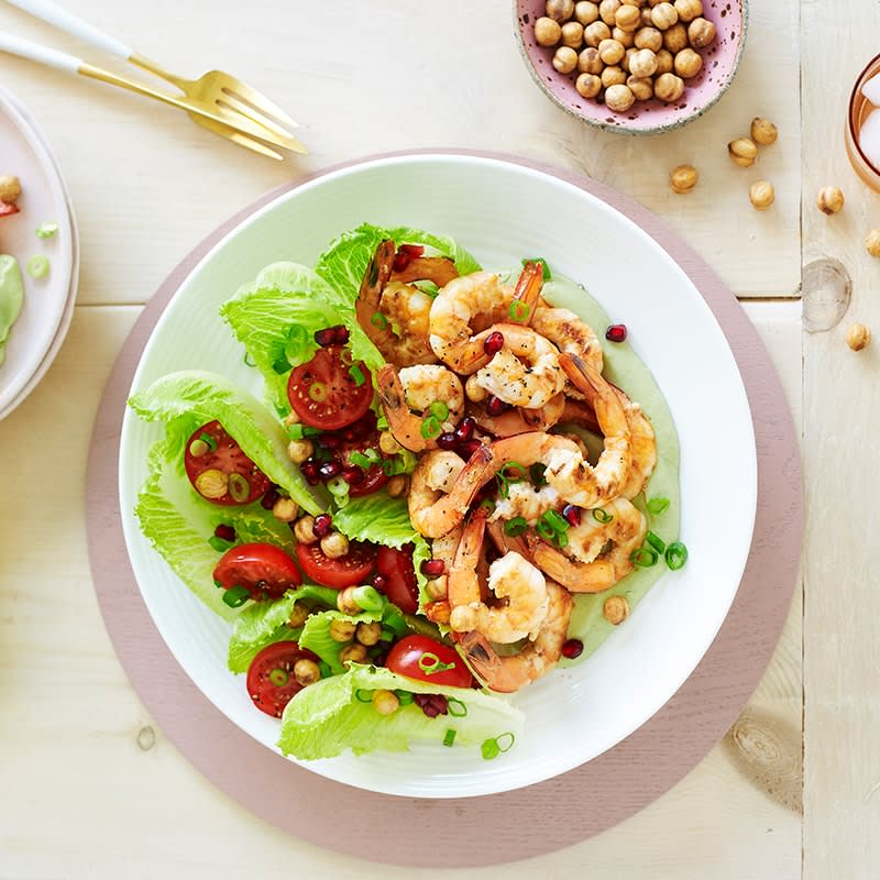 Photo of Prawn and chickpea salad with creamy avocado dressing by WW