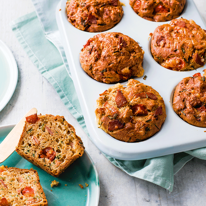 Tomato and bacon breakfast muffins