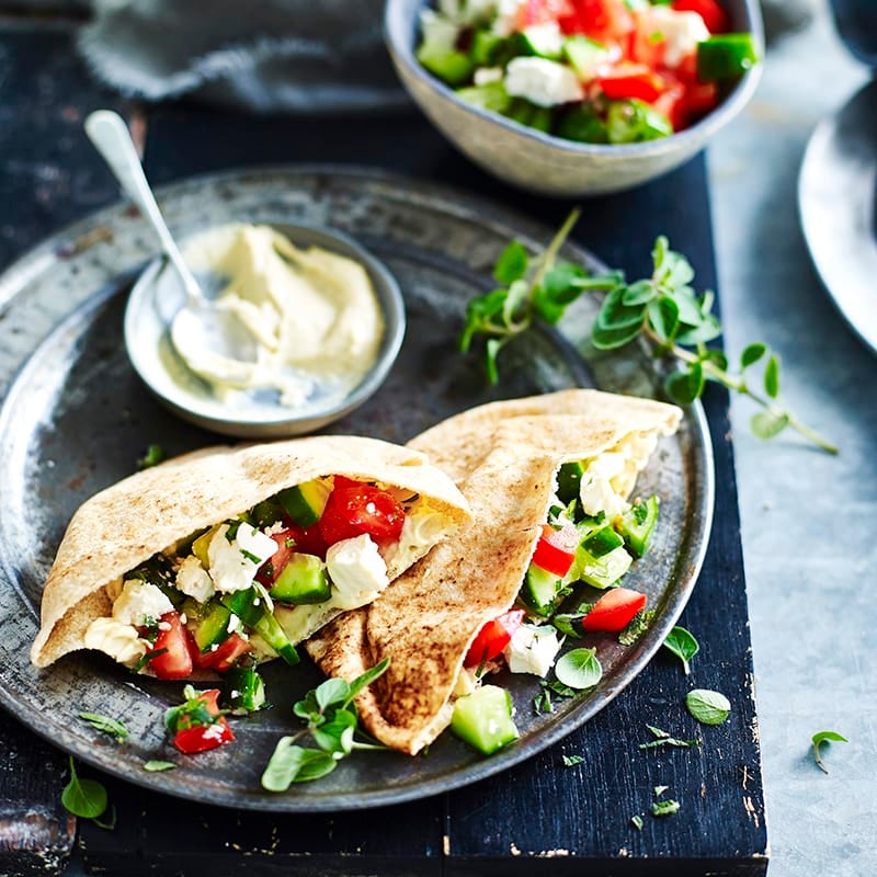 Photo of Hummus, tomato, cucumber and feta pockets by WW