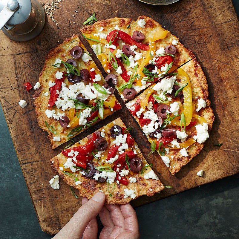 Photo of Cauliflower crust pizza with capsicum and feta by WW