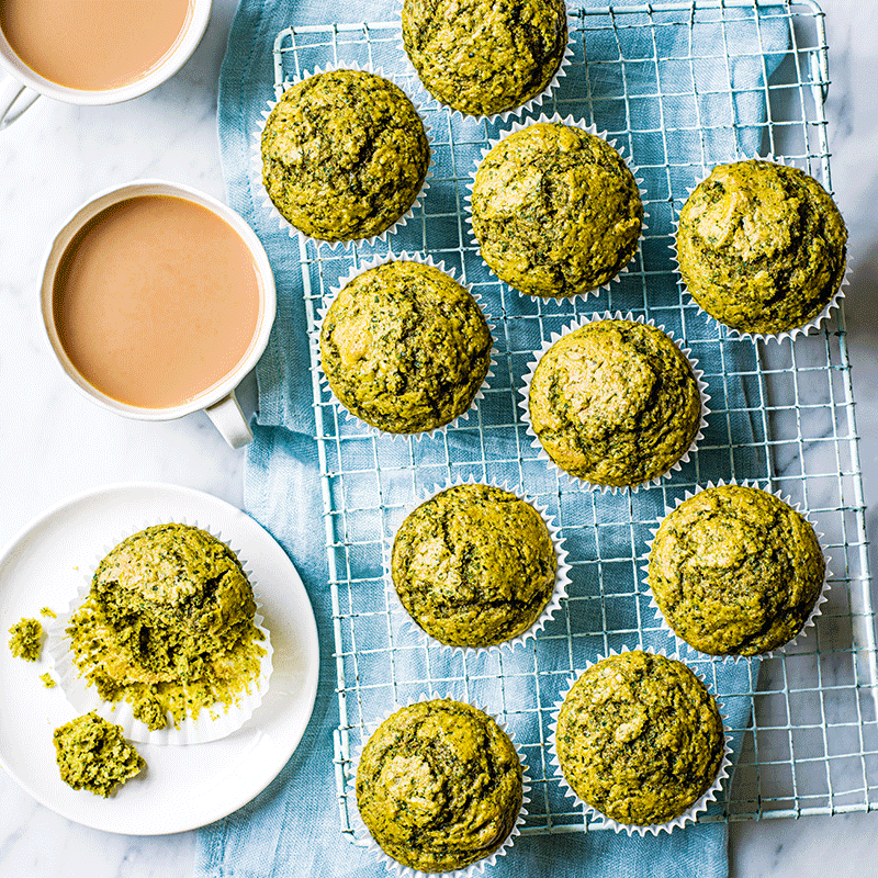 Eat-your-greens yoghurt muffins