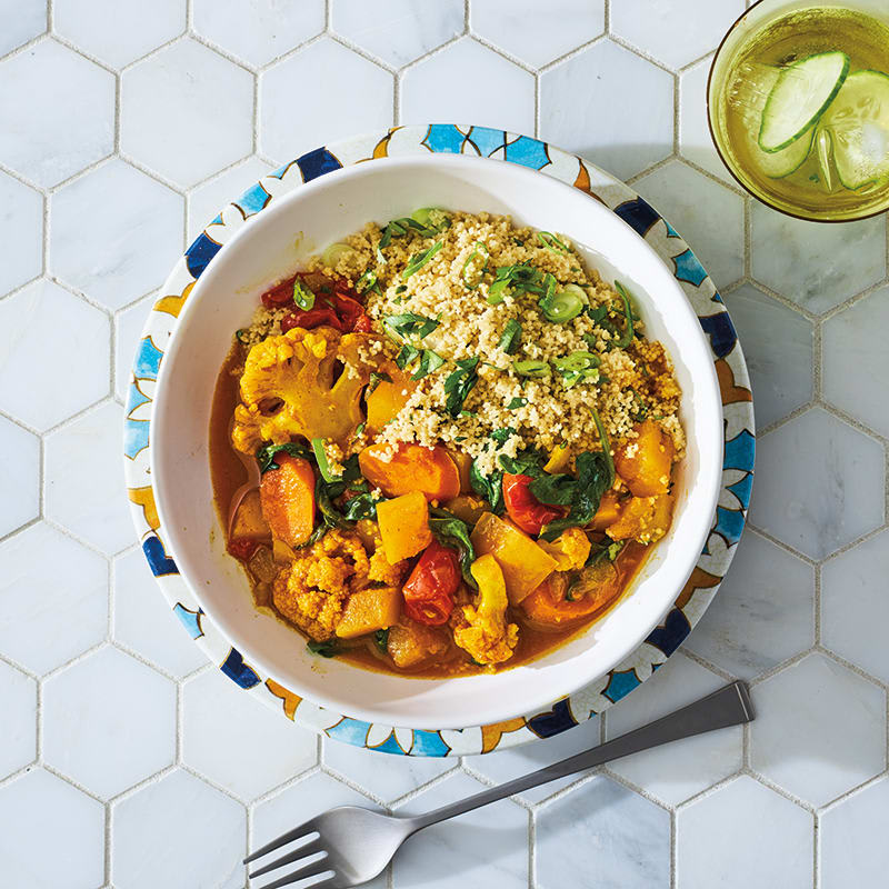 Moroccan vegetables with herbed couscous