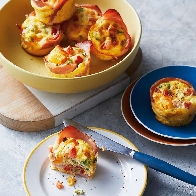 cheese and bacon breakfast frittatas