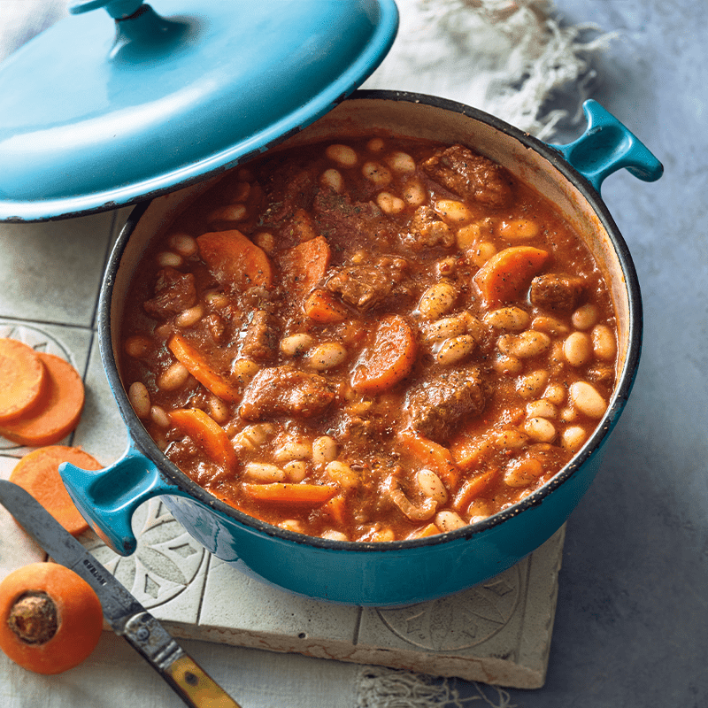 Spicy goulash with bean stew