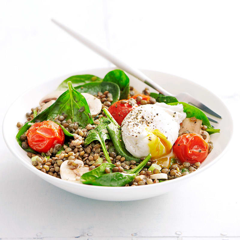 Photo of Lentil salad with poached eggs by WW