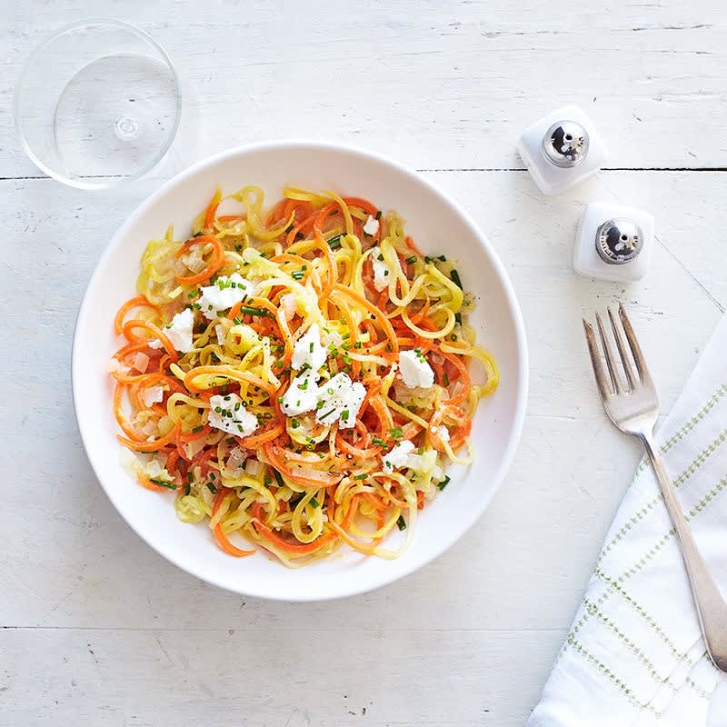 Photo of Vegetable pasta with lemon, chives and goat's cheese by WW