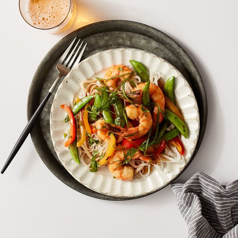 Photo of Chilli prawn and snap pea stir-fry by WW