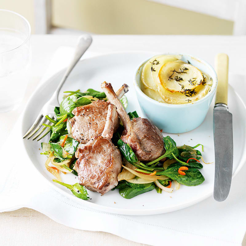 Photo of Lamb cutlets with potato gratin and spinach by WW