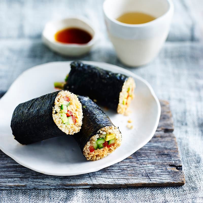 Photo of Quinoa nori rolls with spicy salmon and avocado by WW