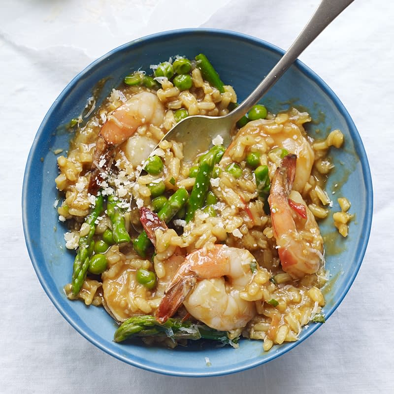 Slow-cooker prawn and asparagus risotto