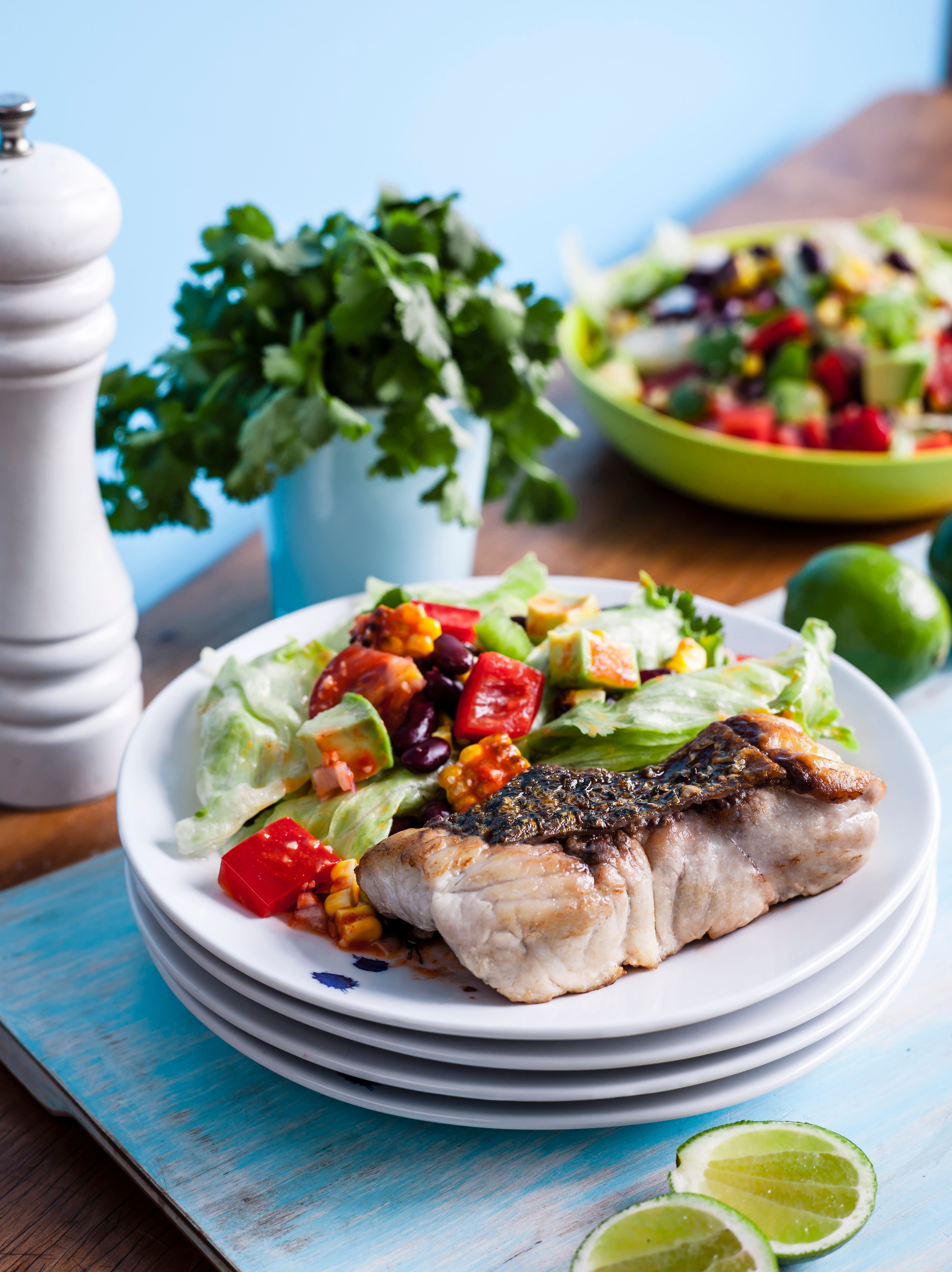 Photo of Pan-fried barramundi with Mexican salad by WW