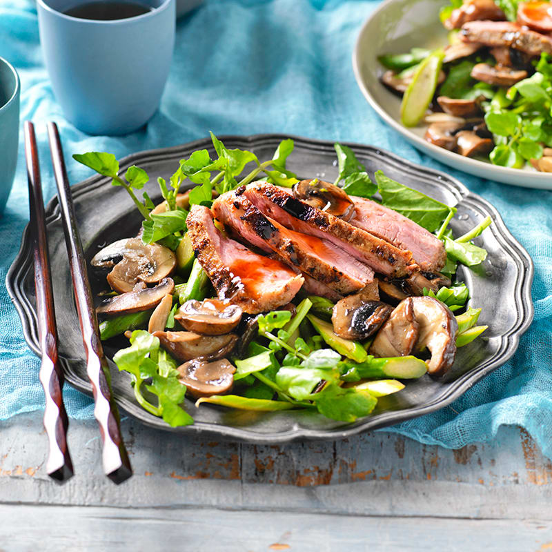 Photo of Salt and pepper duck with mushroom and watercress salad by WW