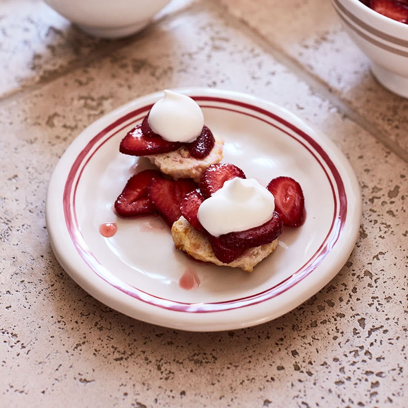 Photo of Mindy's strawberry shortcakes with strawberry sauce by WW