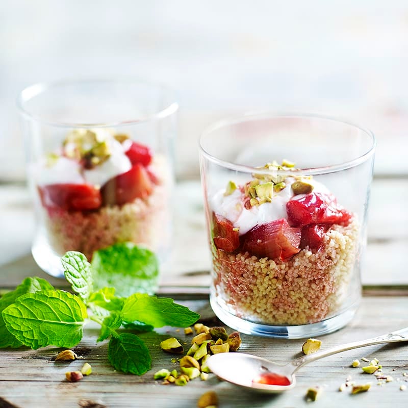 Photo of Breakfast couscous with yoghurt and rosewater rhubarb by WW