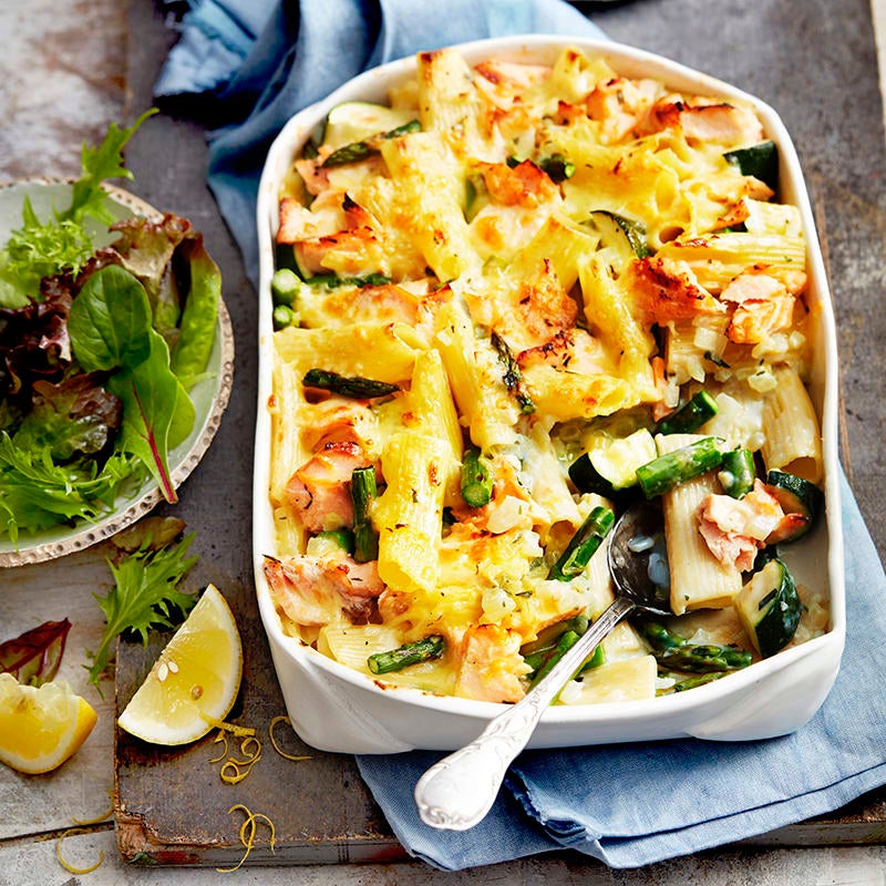 Photo of Salmon and asparagus pasta bake by WW