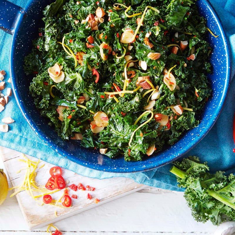 Photo of Wilted kale with chilli, lemon and almonds by WW