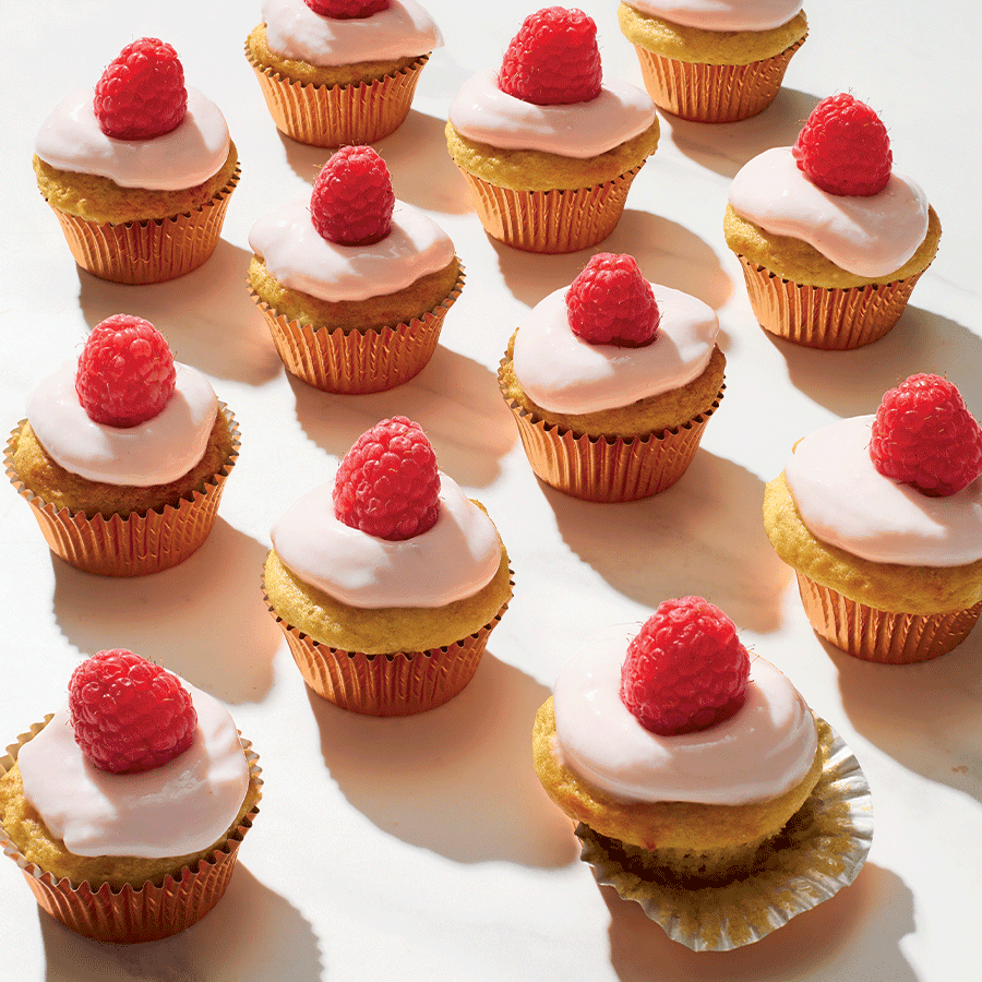 Mini raspberry lemon cupcakes