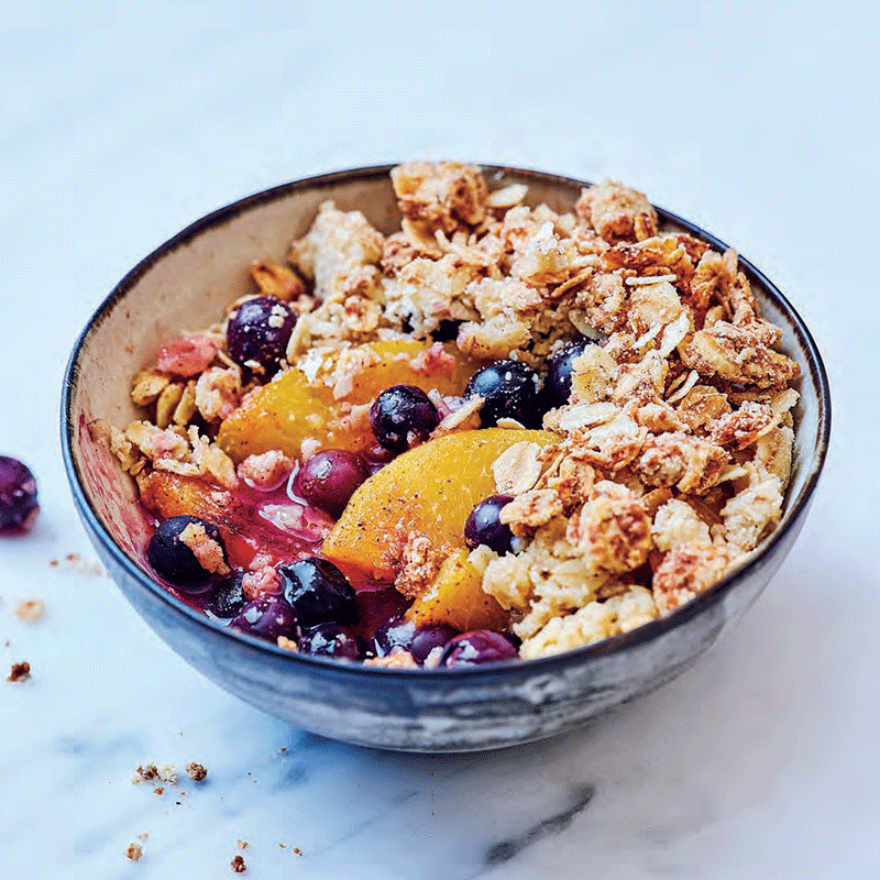 Photo of Anna's peach and blueberry crumbles by WW