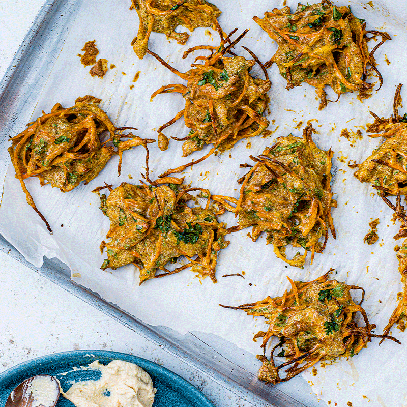 Carrot and coriander fritters