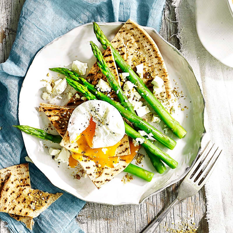Photo of Asparagus with poached egg and dukkah crisps by WW