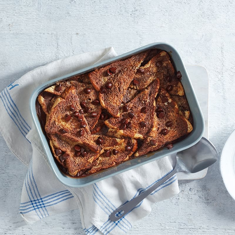 Chocolate bread and butter pudding