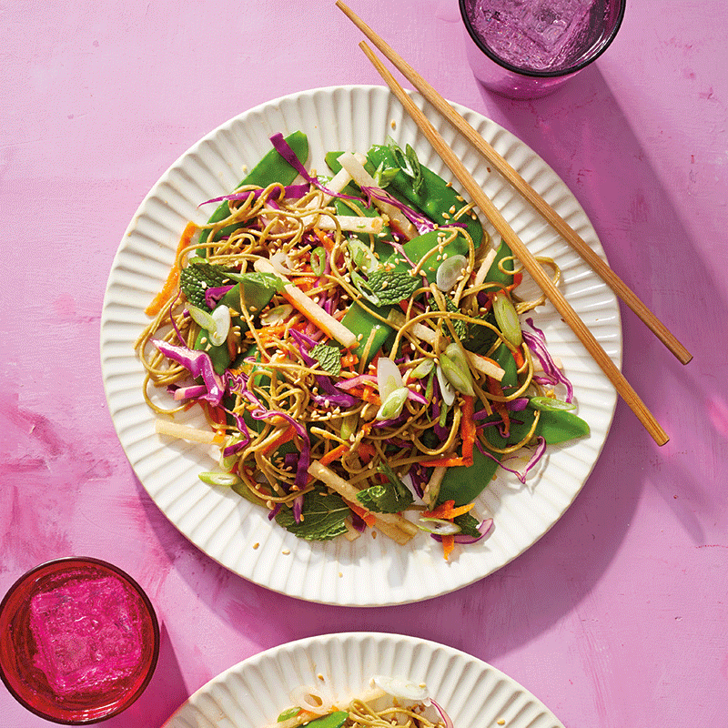 Photo of Rainbow noodle salad with lime dressing by WW