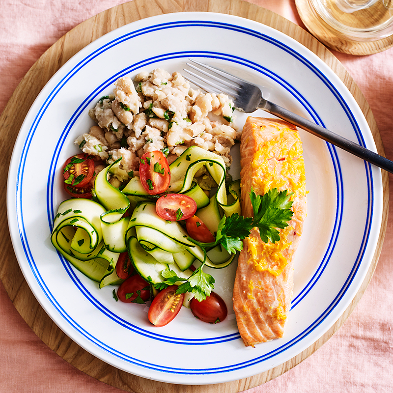 Photo of Baked citrus salmon with zucchini salad by WW