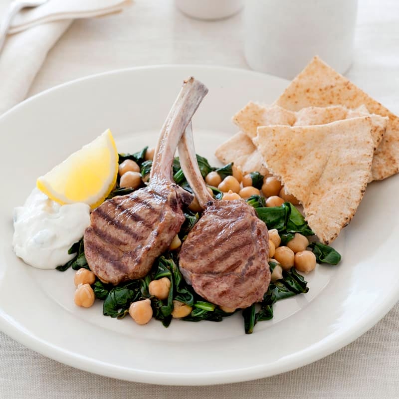 Photo of Grilled lamb with wilted spinach and chickpeas by WW