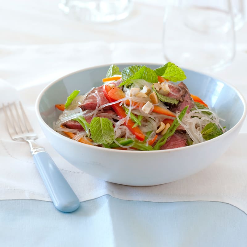 Lemongrass beef and rice vermicelli salad