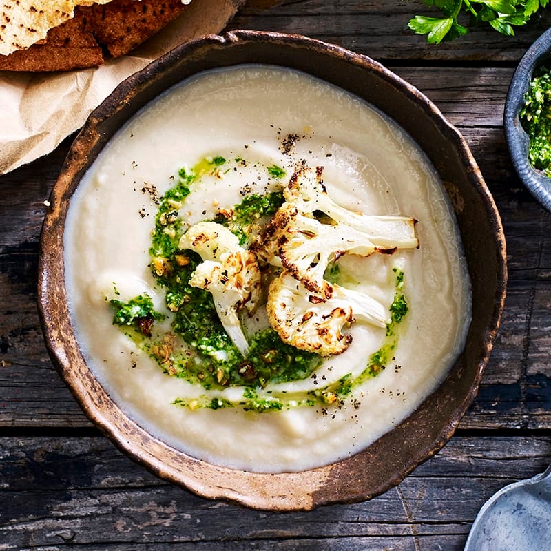 Photo of Cauliflower and white bean soup with parsley pesto by WW
