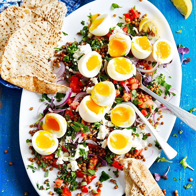 Photo of Soft-boiled eggs with warm lentil tabbouleh by WW