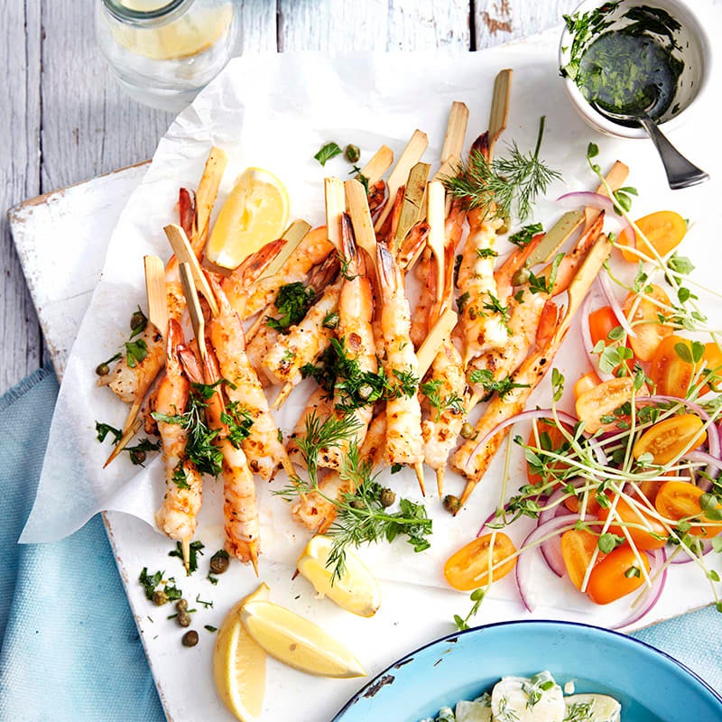 Photo of Barbecued prawns with herb potato salad by WW
