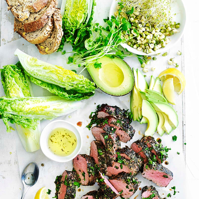 Photo of Barbecued peppered lamb with avocado and sprout salad by WW