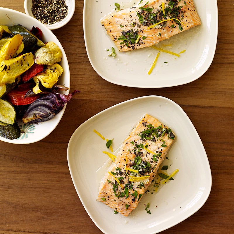Photo of Lemon and herb roasted salmon by WW