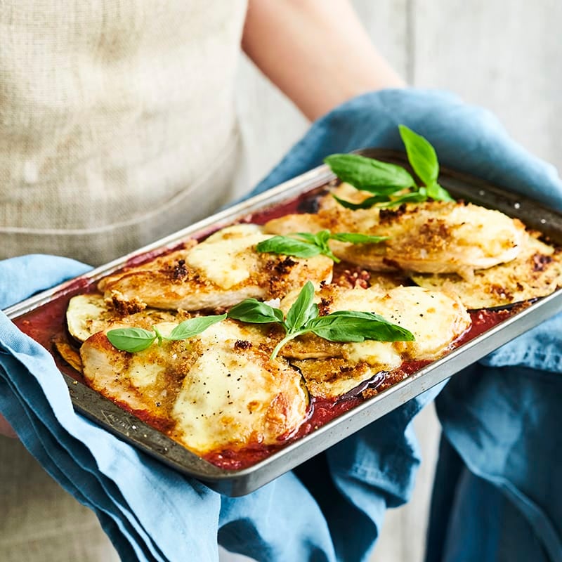 Cheat’s chicken and eggplant parmigiana