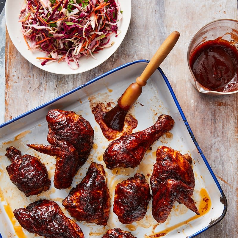 Sticky barbecued chicken