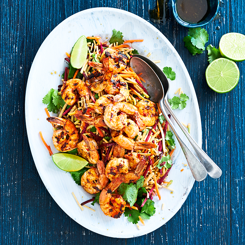 Photo of Grilled chilli prawns with crispy noodle salad by WW