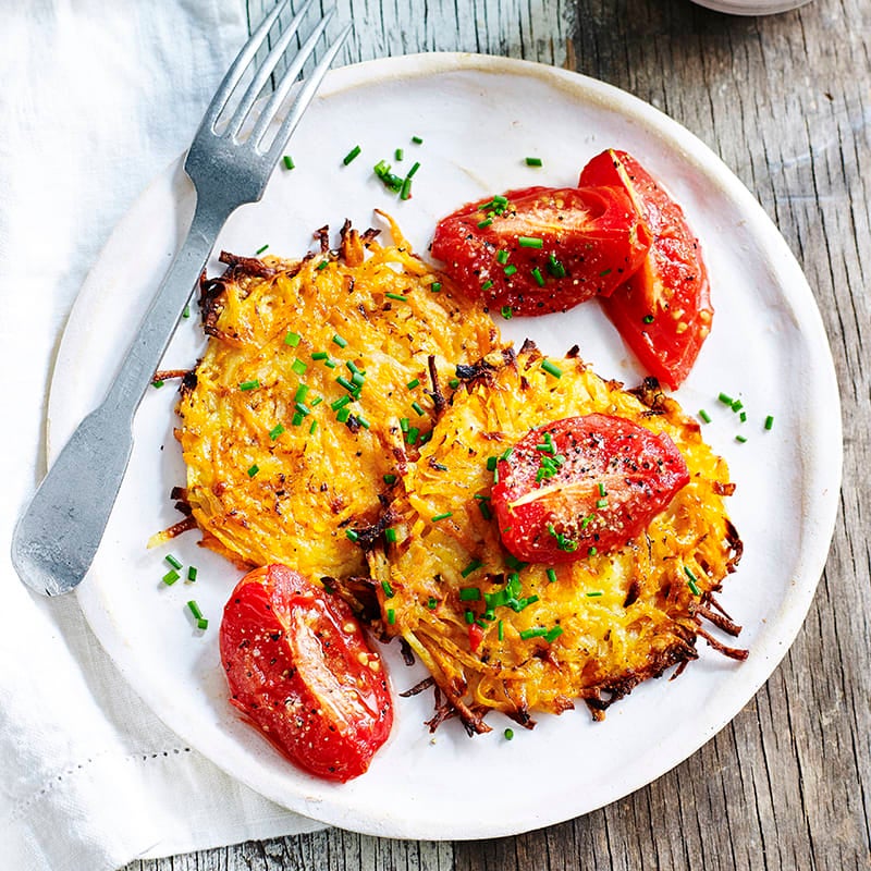 Photo of Sweet potato hash browns with roasted tomatoes by WW