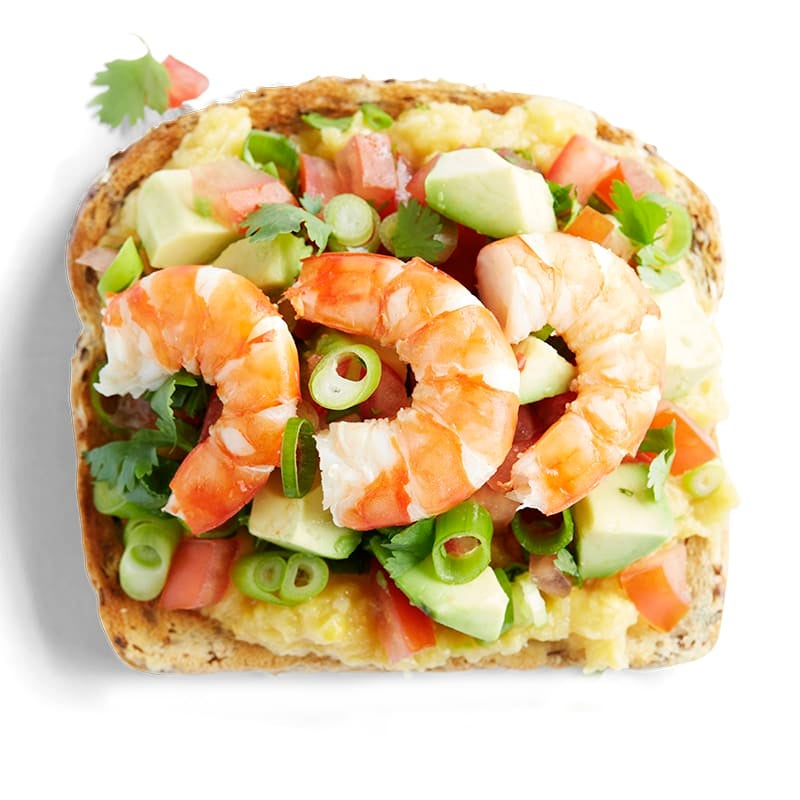 Photo of Prawn and sweet corn with avocado salsa toast topper by WW