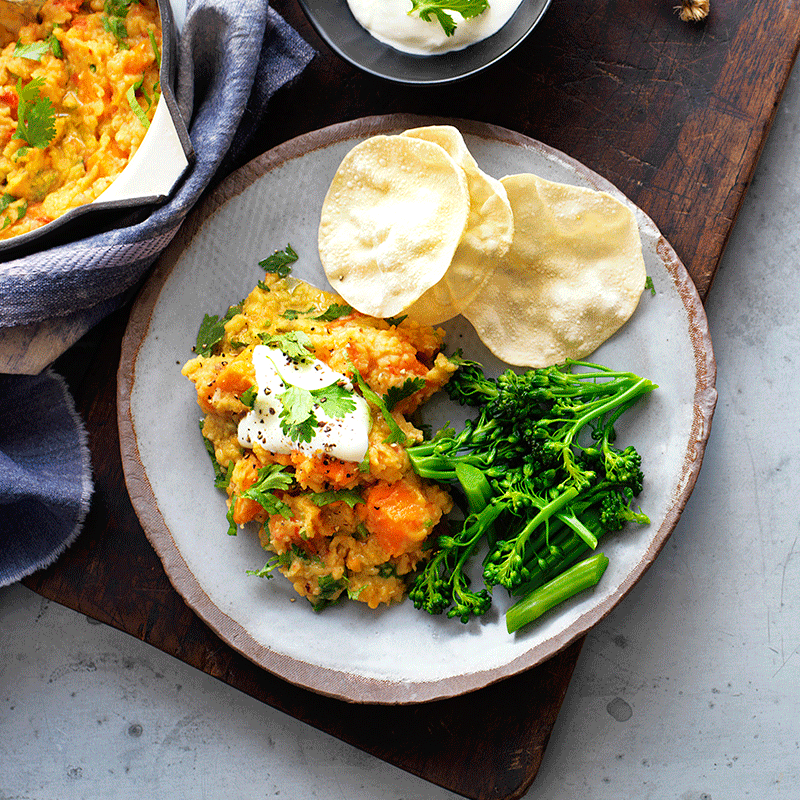 Lentil and sweet potato dhal