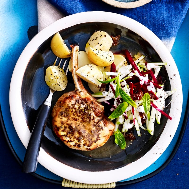 Photo of Caraway pork cutlet with apple beetroot slaw by WW