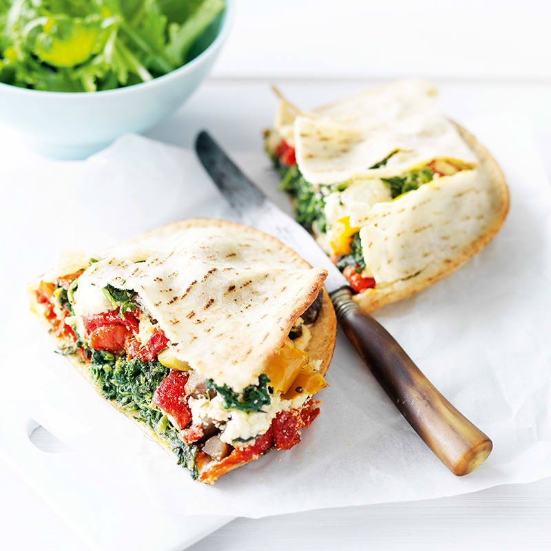 Ricotta and chargrilled vegetable pockets