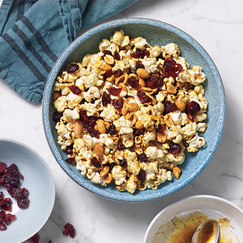 Dried cranberry and popcorn mix