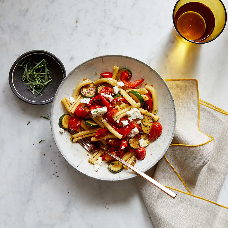 Photo of Pasta with rosemary-roasted vegetables and feta by WW