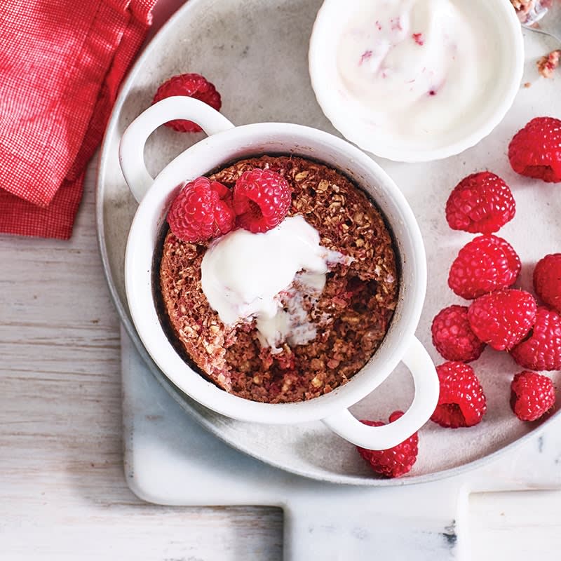 Anna’s raspberry oat bran breakfast cake