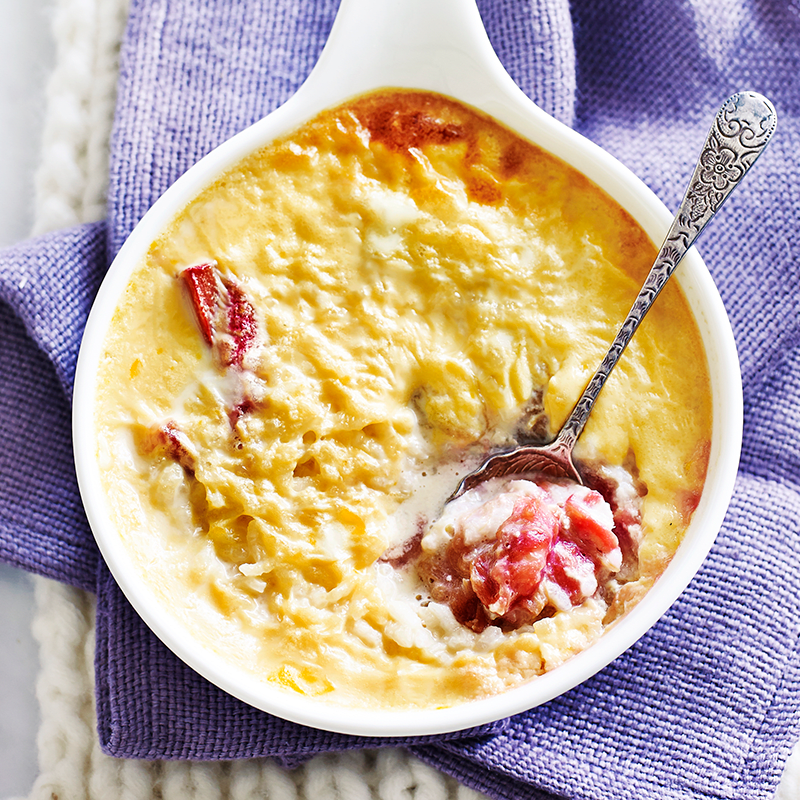 Photo of Rhubarb and rosewater baked rice puddings by WW