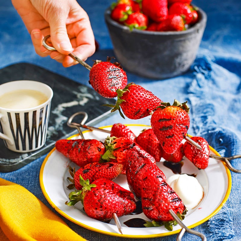 Photo of Strawberry skewers with orange and balsamic syrup by WW